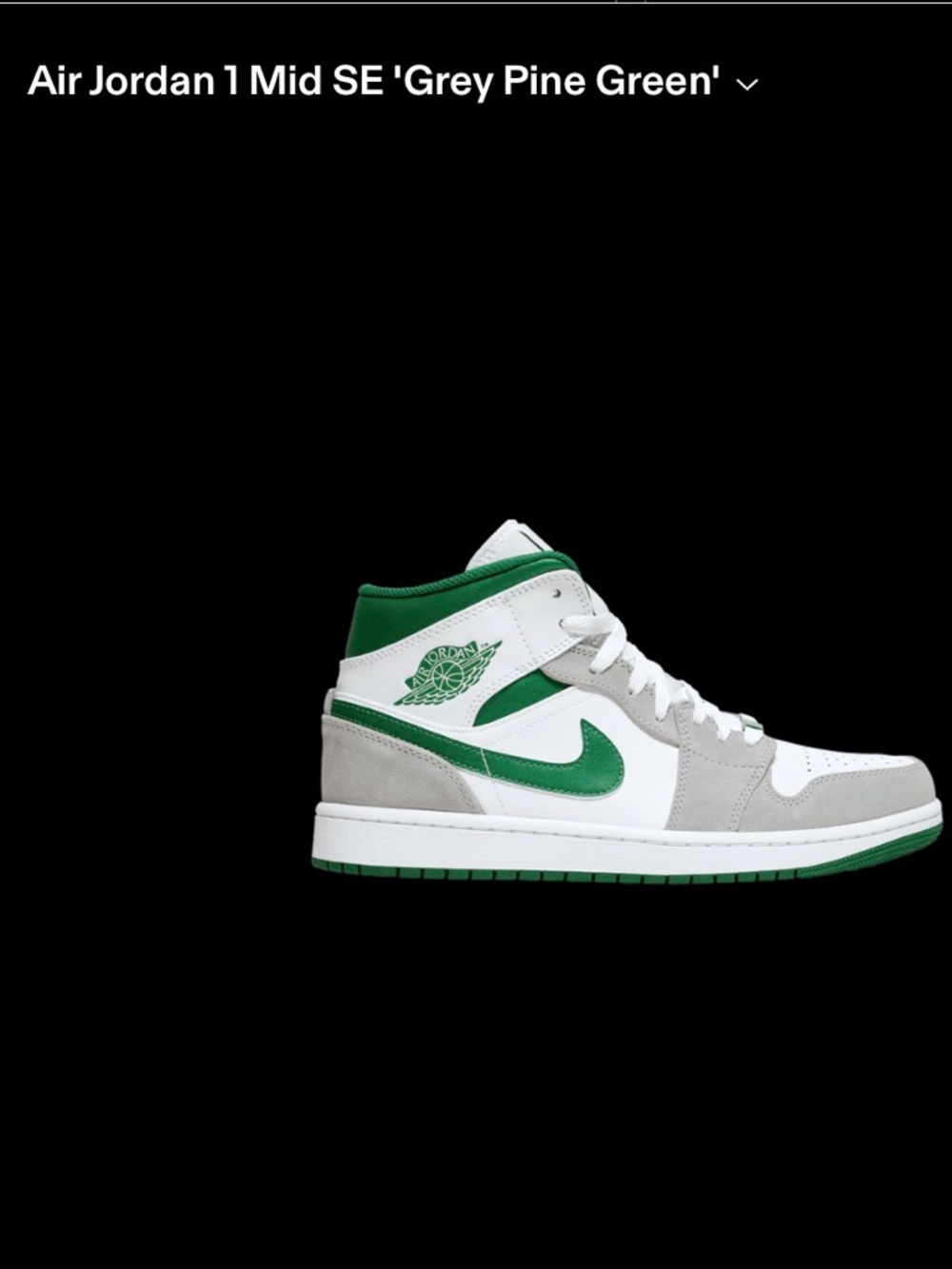 Nike Air Jordan 1 Mid SE - White Grey Green